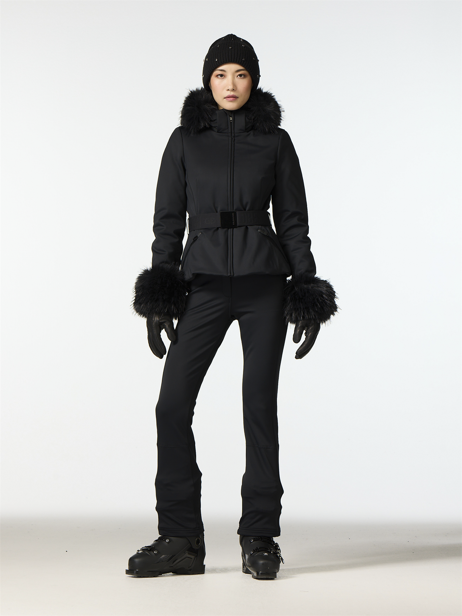 Giselle Ski Jacket Faux Fur Black - Black