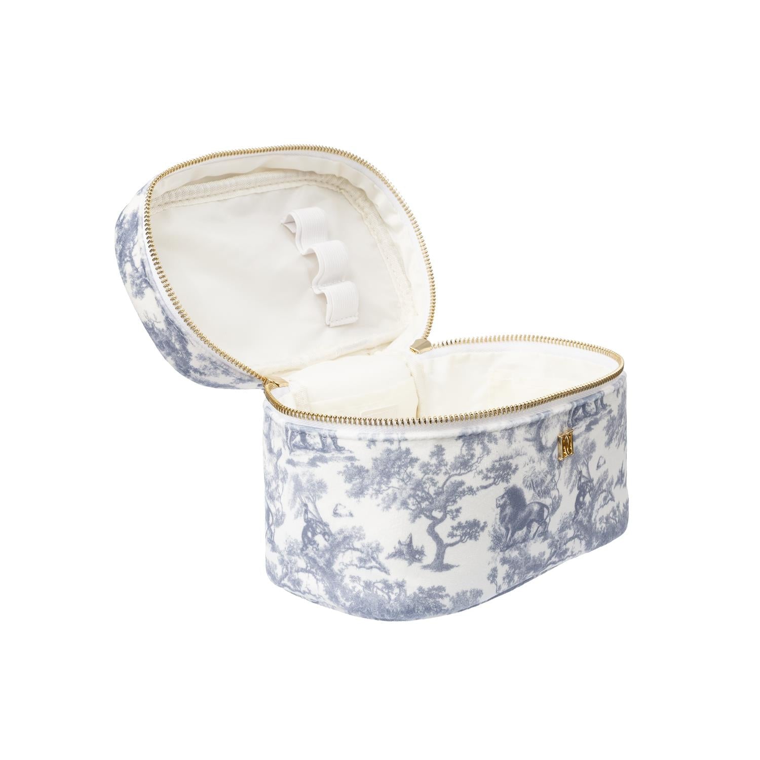 Velvet Vanity Bag Small Country Blue Savannah Pattern - Sky Blue
