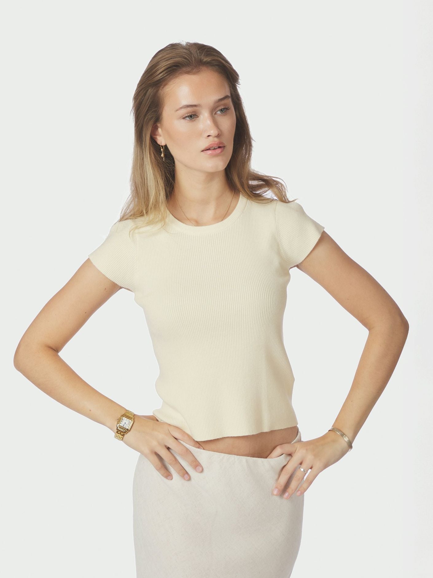 Tirra Knit Tee Butter Yellow - Cream