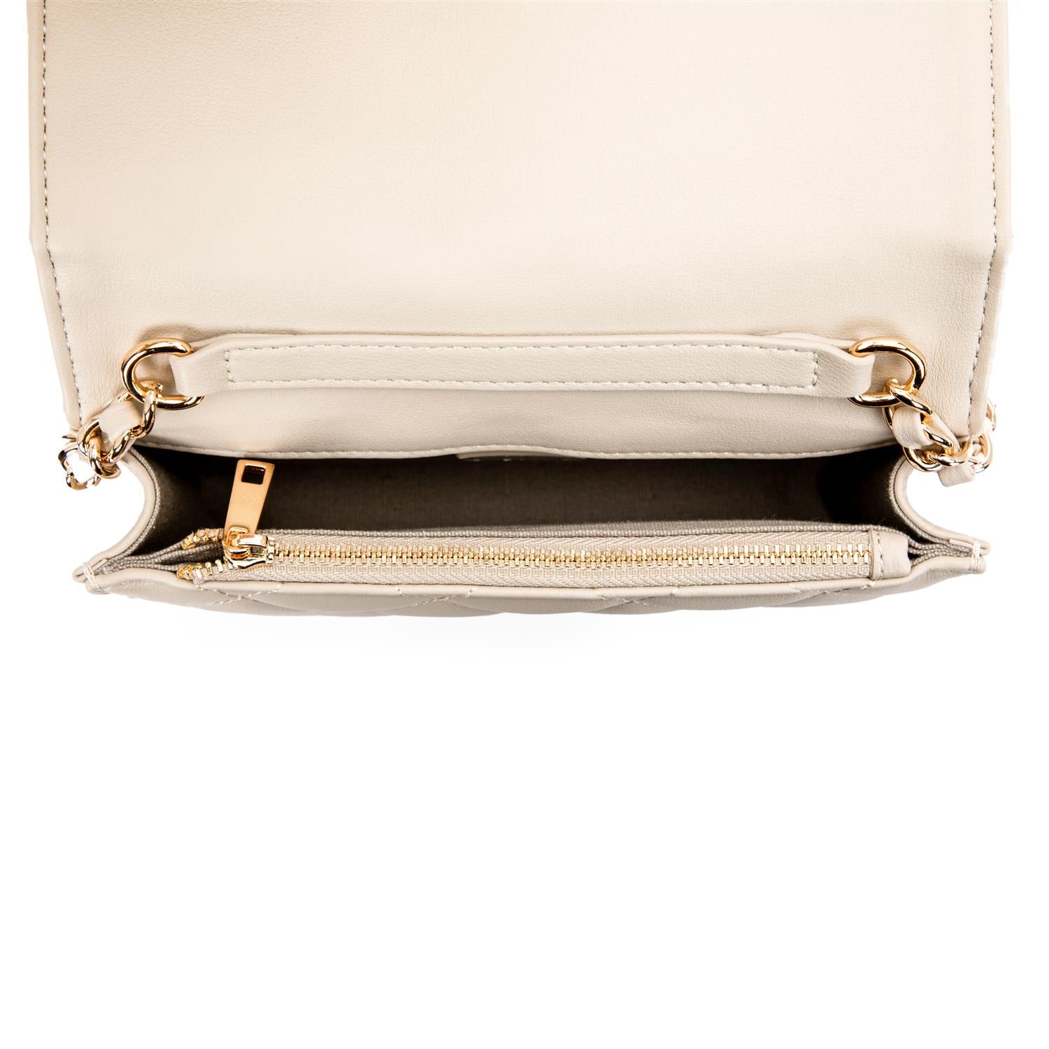 Leather Quilted Mini Bag Sand - Beige
