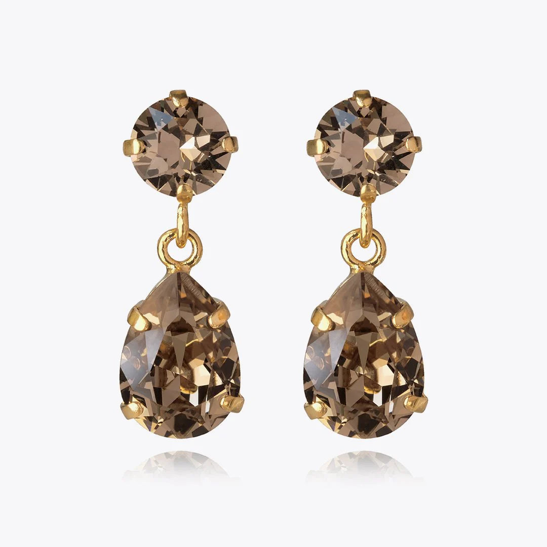 Mini Drop Earrings Gold Greige - Gold