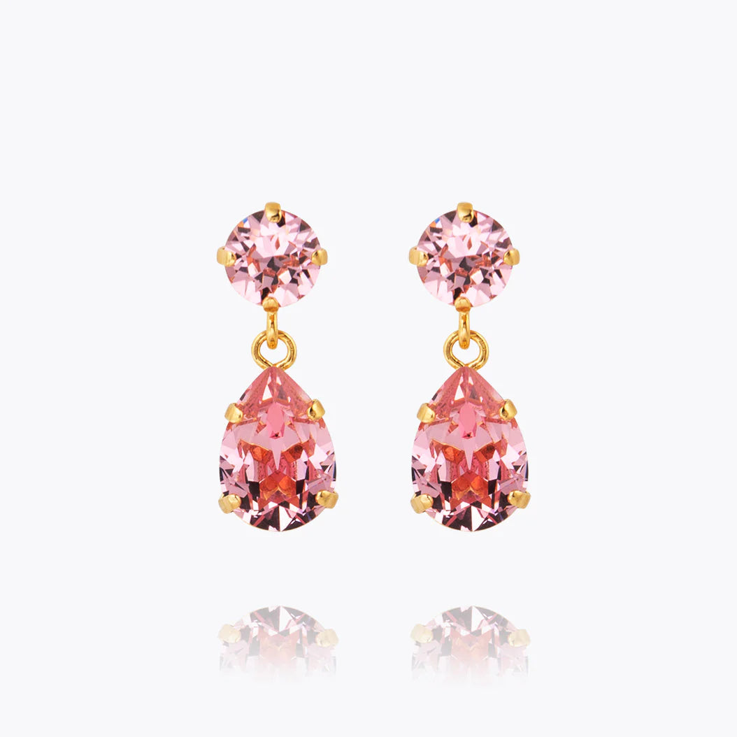Mini Drop Earrings Gold Light Rose - Gold