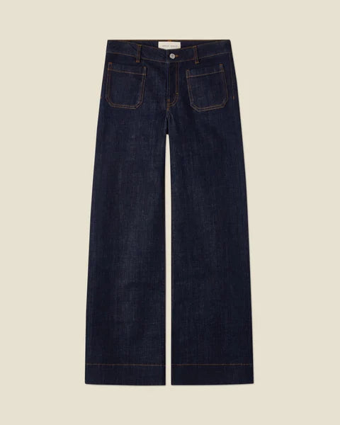 St Monica Low Blue Rise Jeans - Denim
