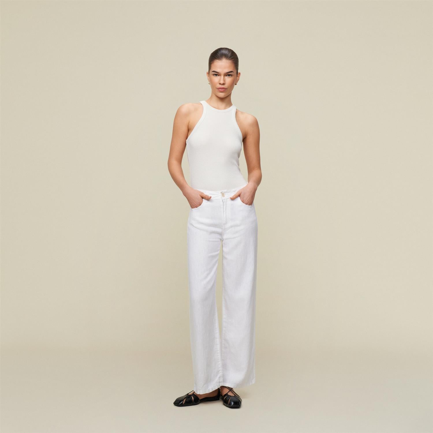Culotte Linen Summer White - White