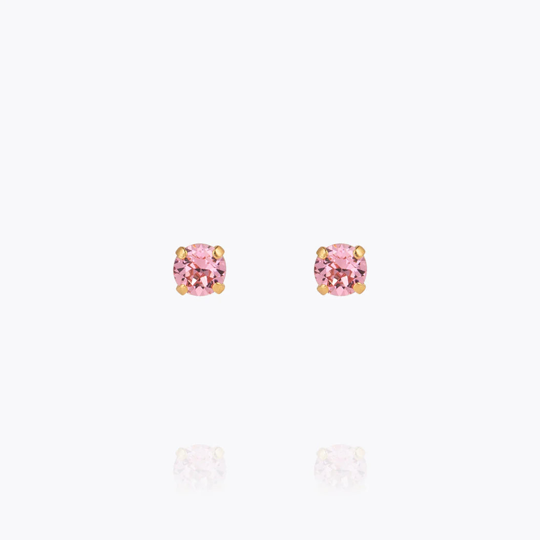 Classic Stud Earrings Gold Light Rose - Pink