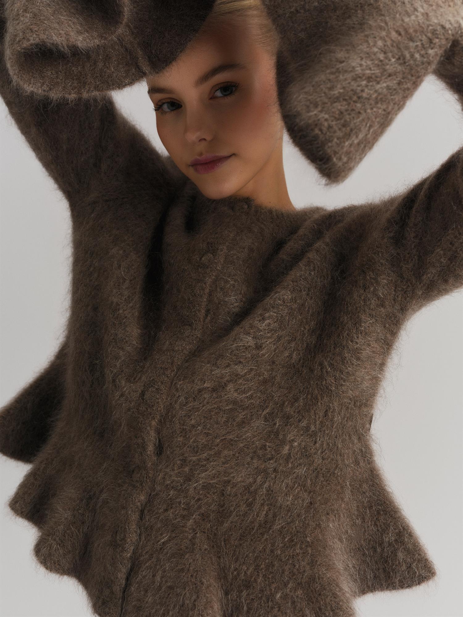 Maren Chunky Cardigan Brown - Chocolate