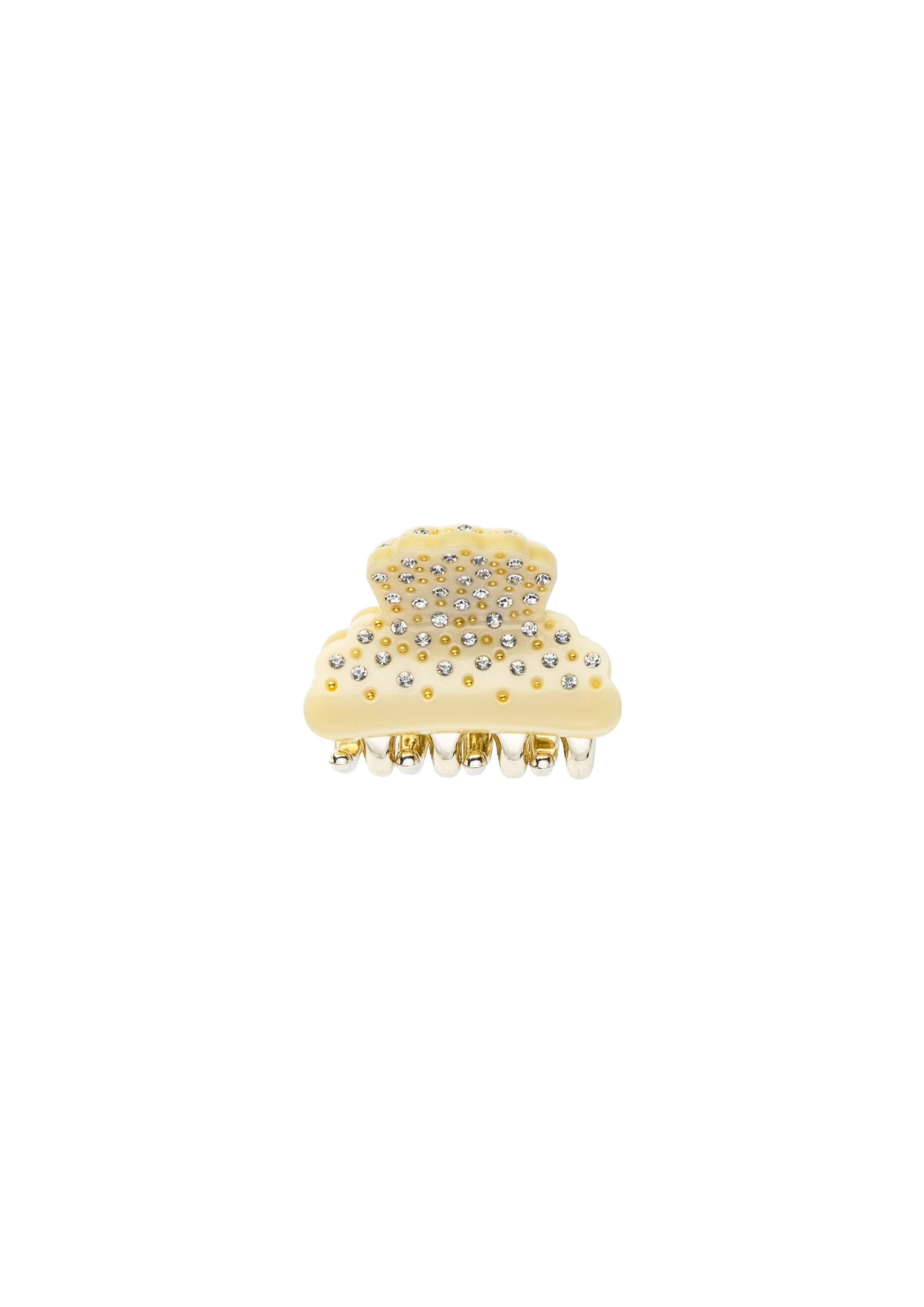 Crystal Hair Claw Small Pale Yellow - Cream