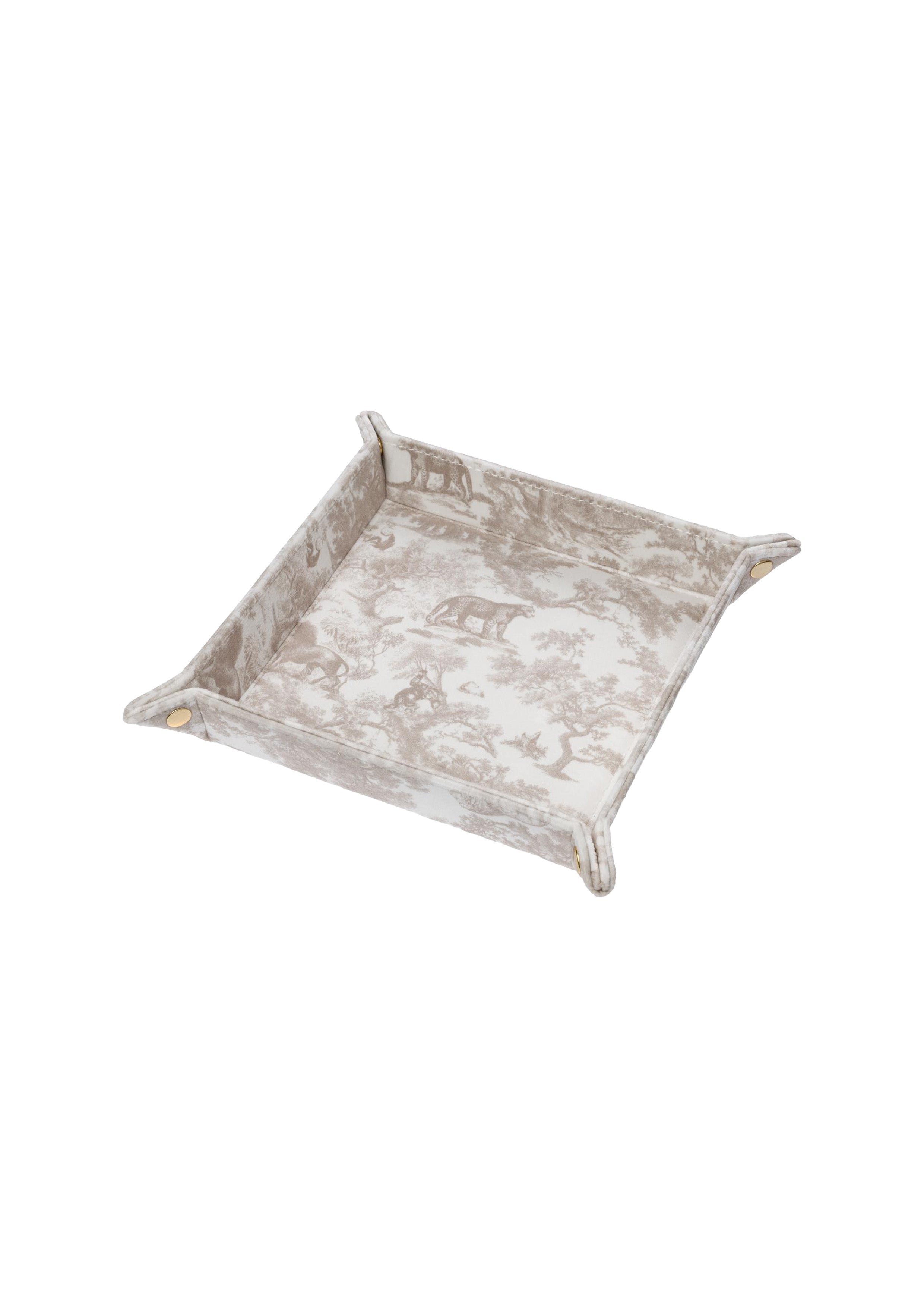 Velvet Jewellery Tray Medium Sand Savannah Pattern - Beige