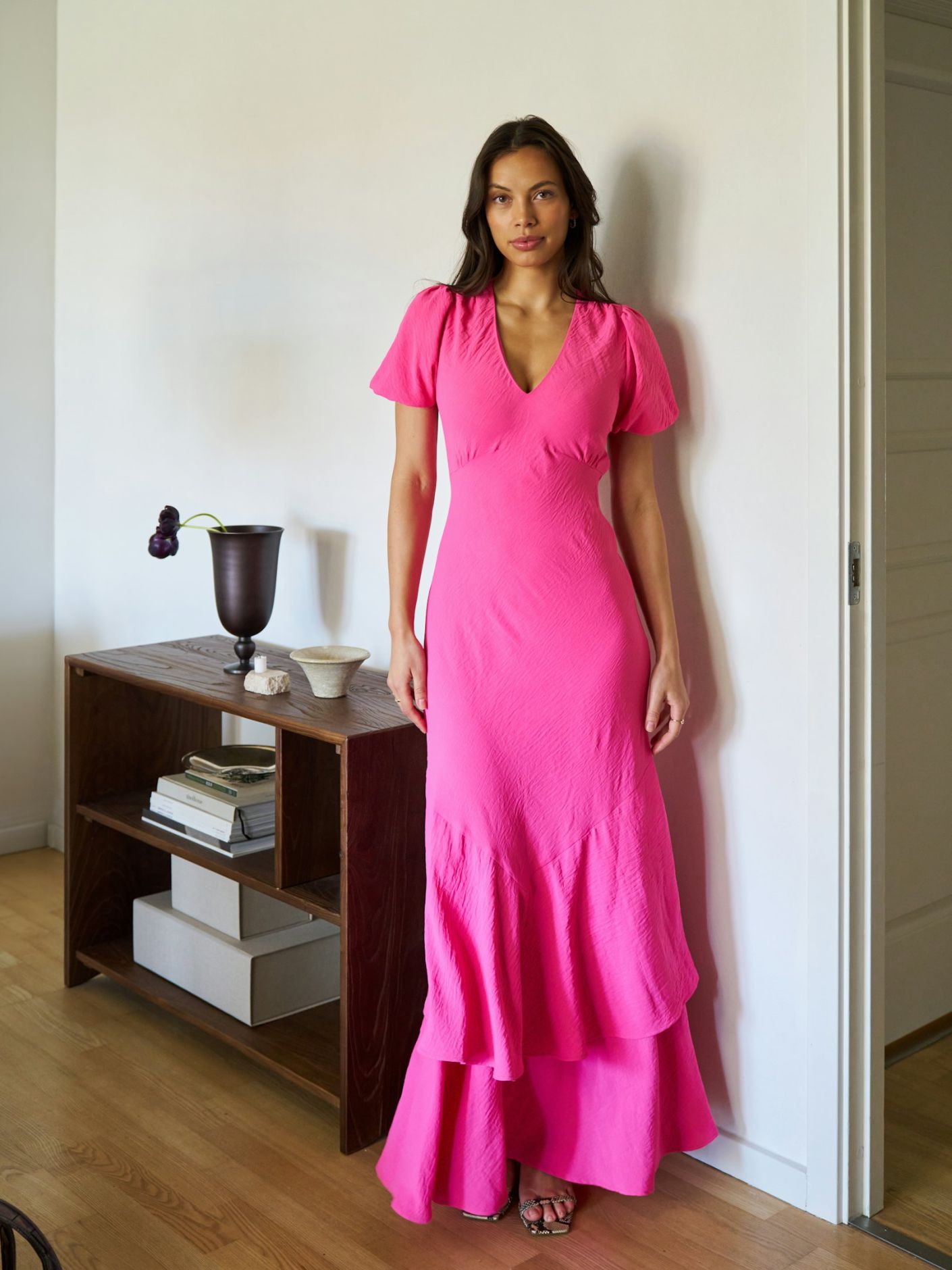 Dariah Structure Solid Dress Pink - Pink