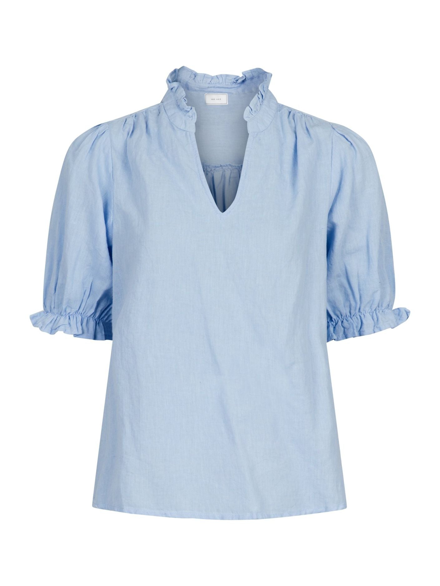 Odesa Linen Blouse Light Blue - Sky Blue