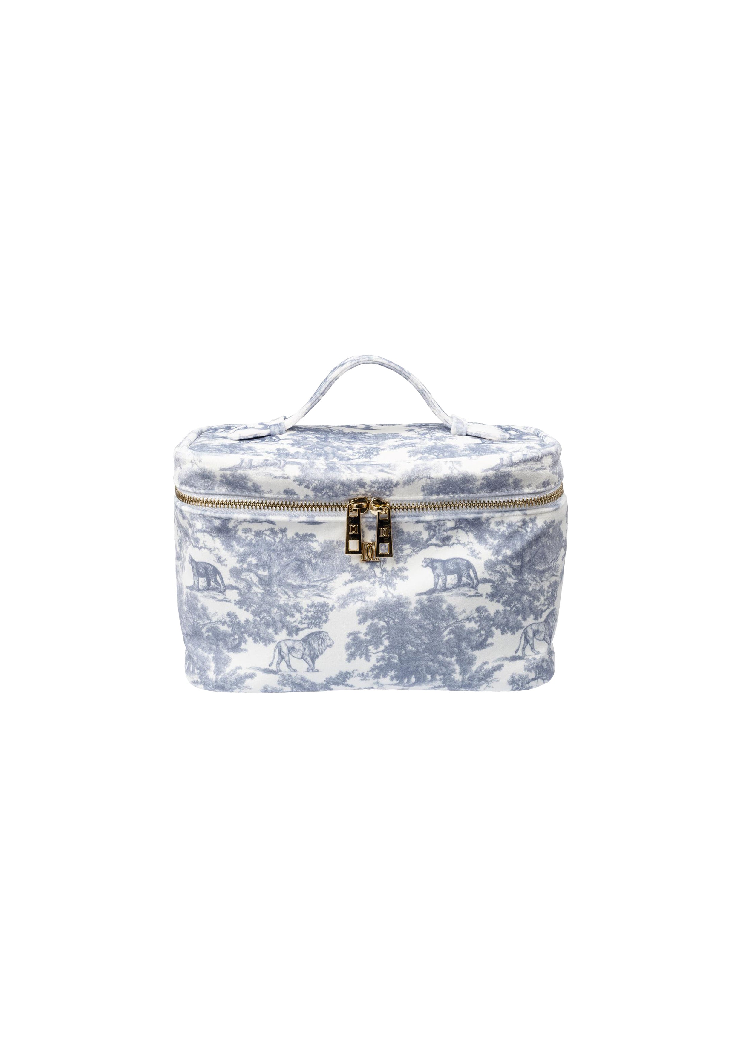 Velvet Vanity Bag Large County Blue Savannah Pattern - Sky Blue