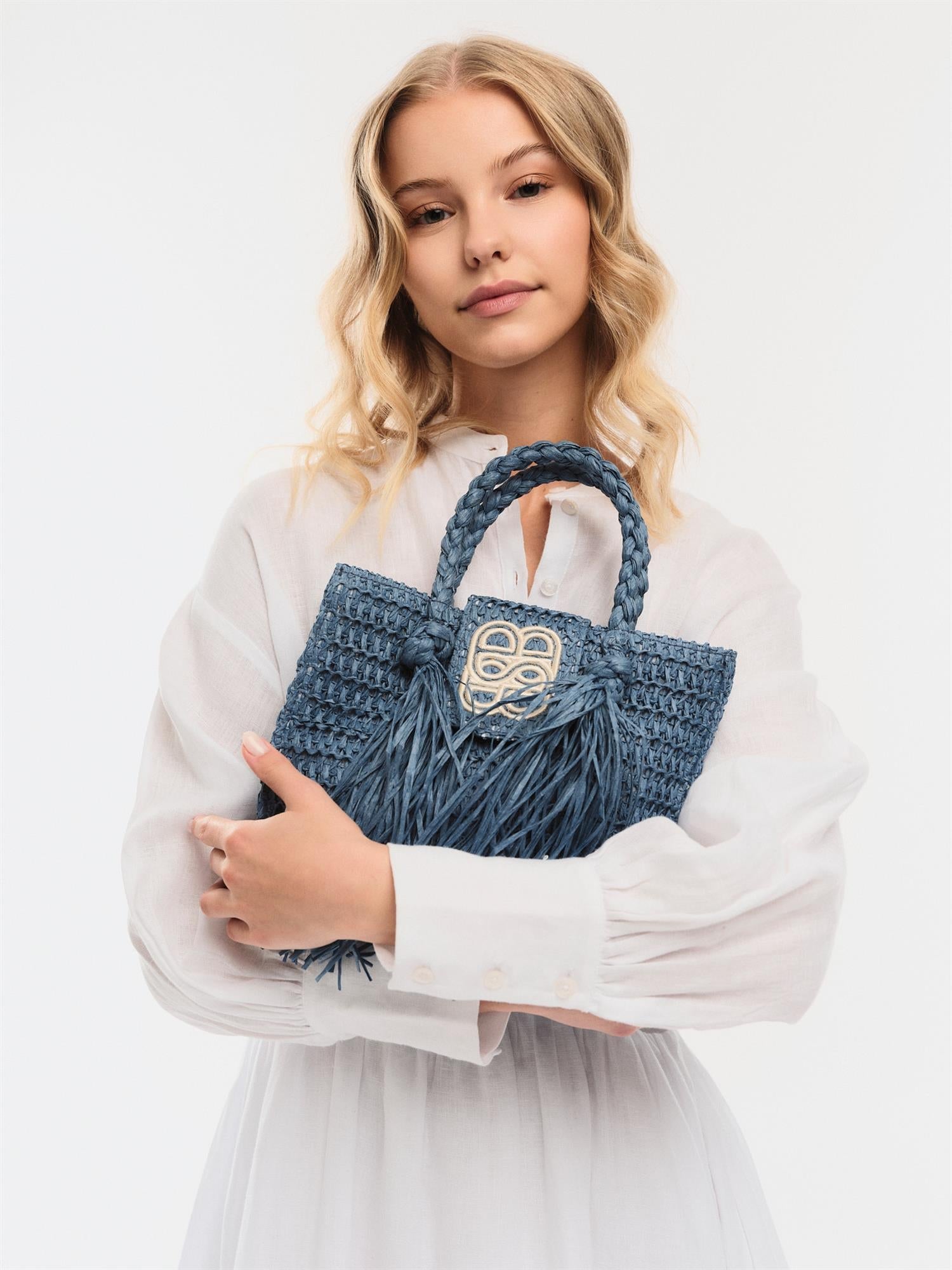 Sigrid Straw Bag Blue - Royal Blue