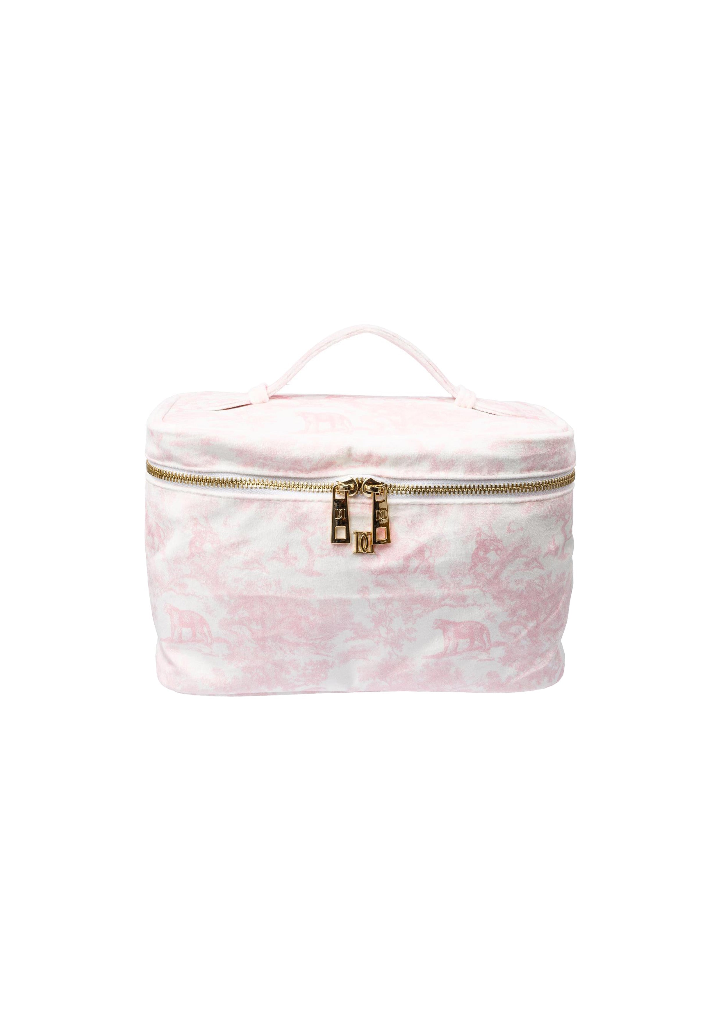 Velvet Vanity Bag Large Cotton Candy Savannah Pattern - Pink