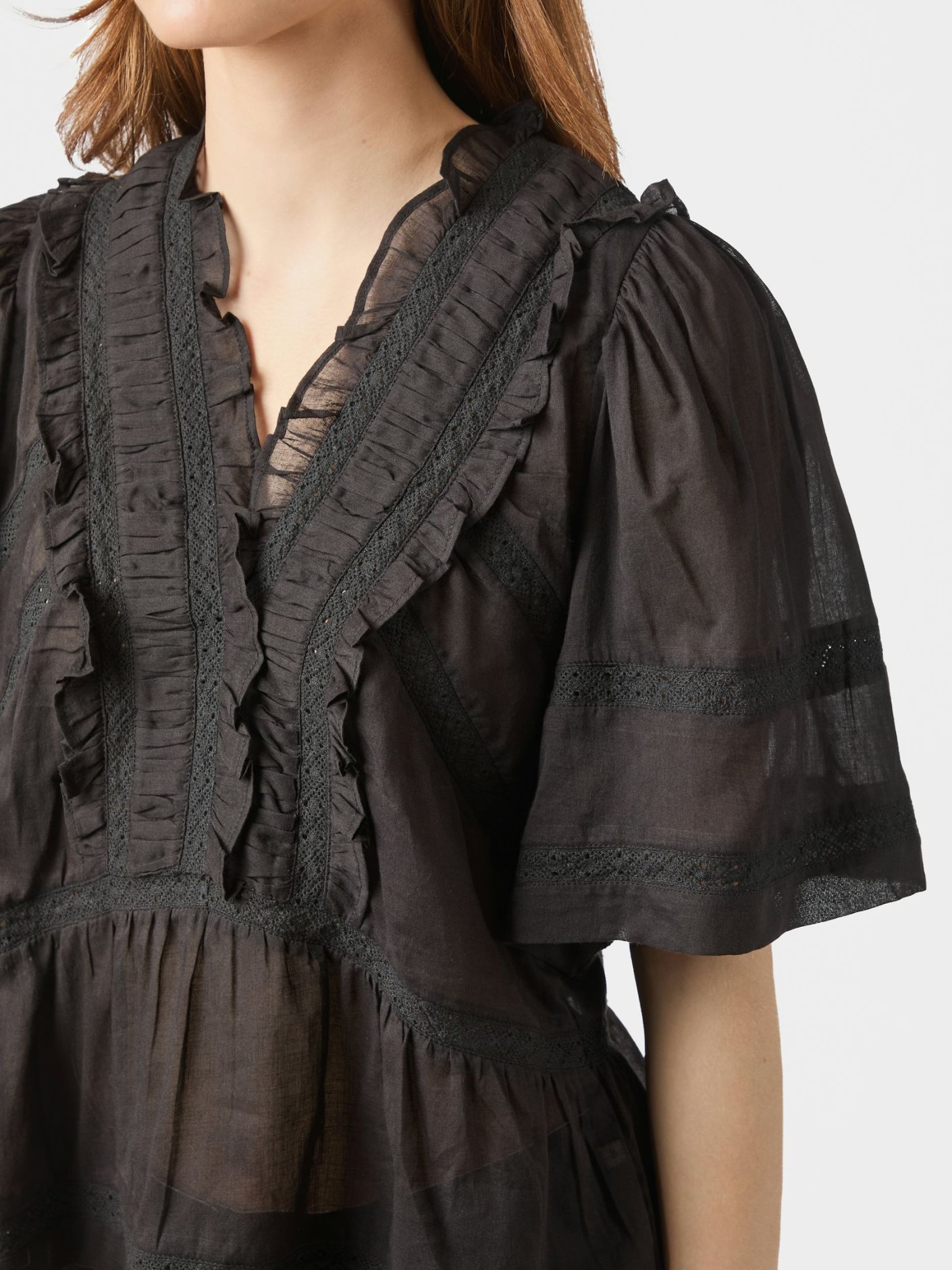Evienne S Voile Top Black - Black