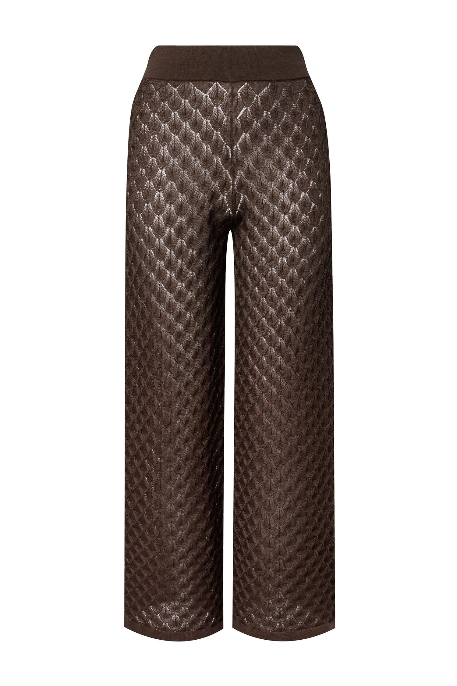 Alissa Knitted Pants Chocolate - Chocolate
