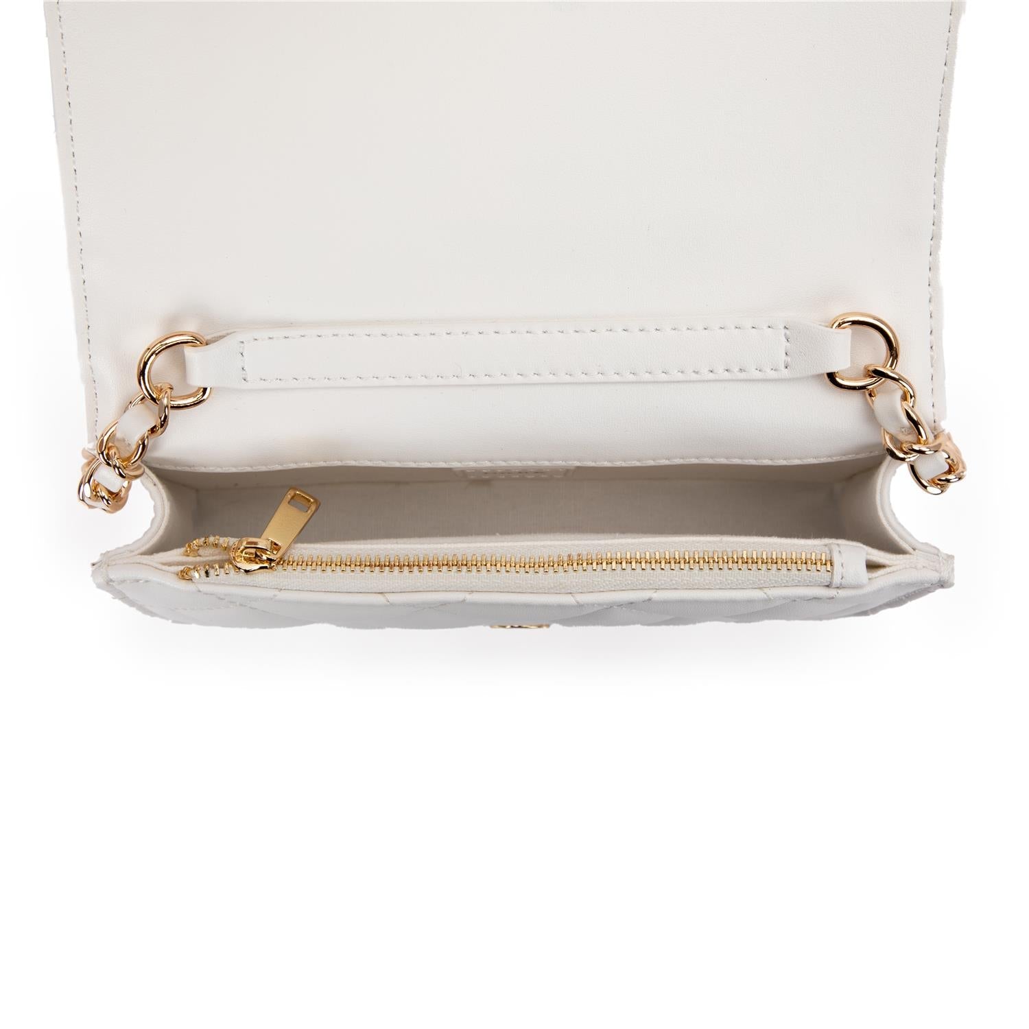 Leather Quilted Mini Bag Off White - Off-White