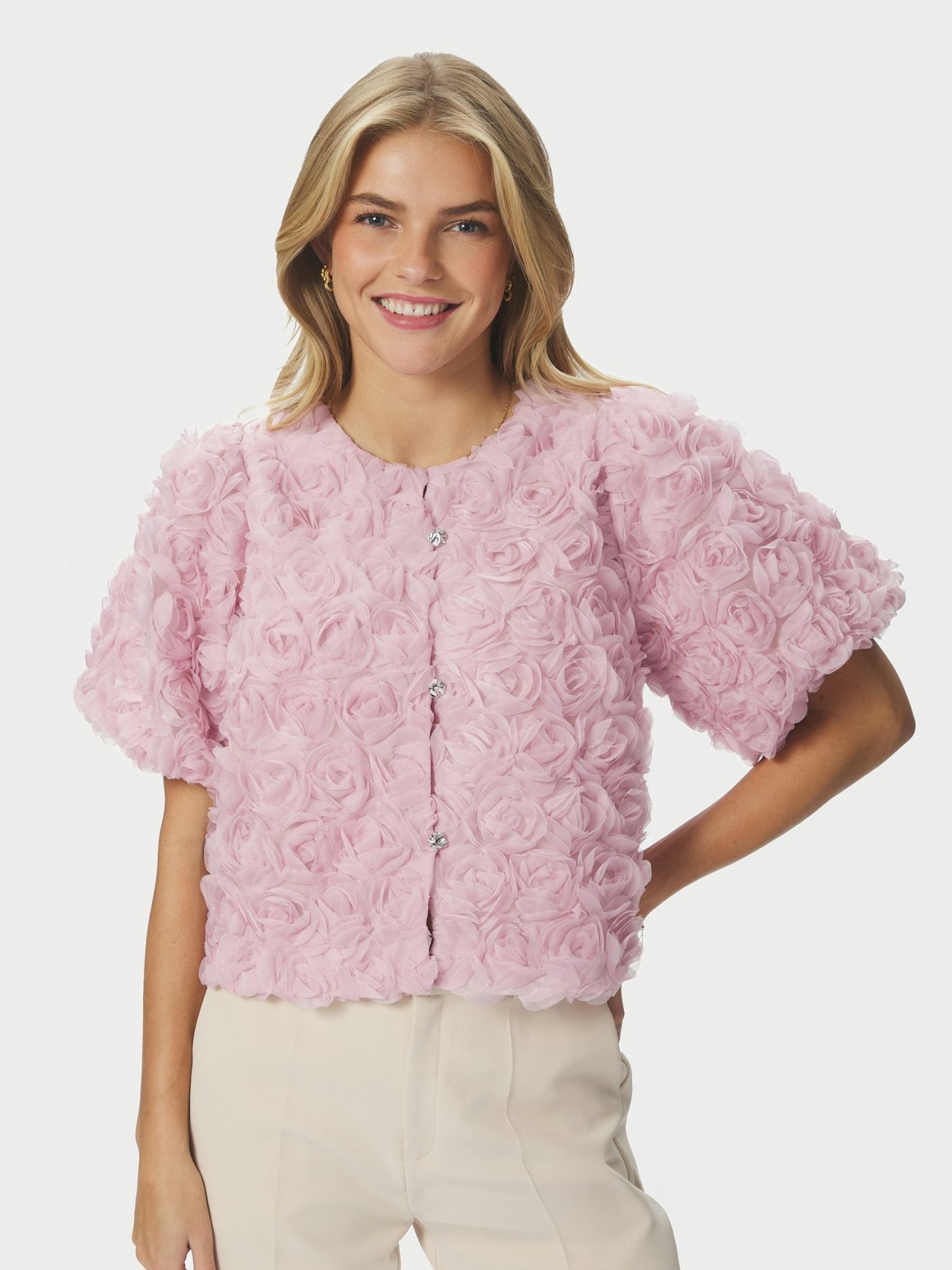 Aisa Flower Blouse Rose - Pink