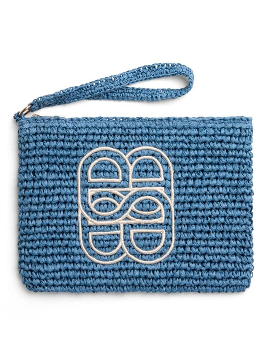 Mim Straw Clutch Blue - Cobalt