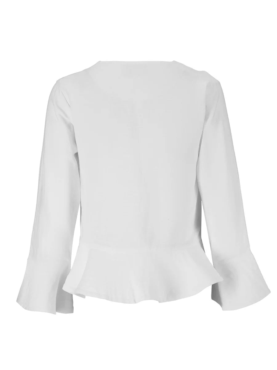 Maren Linen Jacket White - White