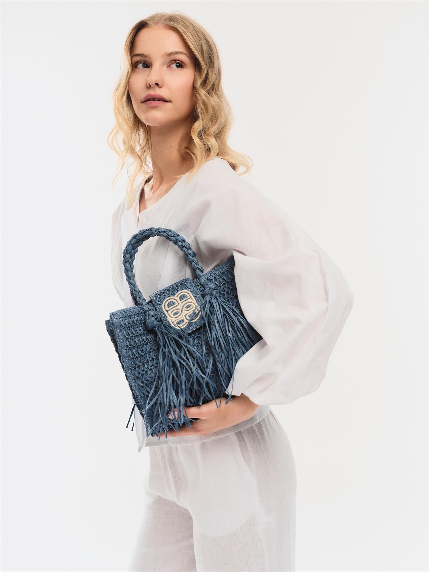 Sigrid Straw Bag Blue - Royal Blue