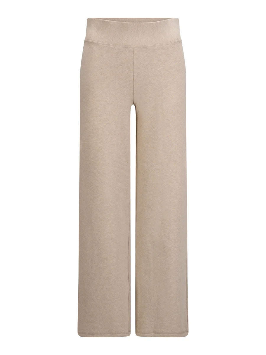 Tilly Pants Wide Beige Melange - Beige