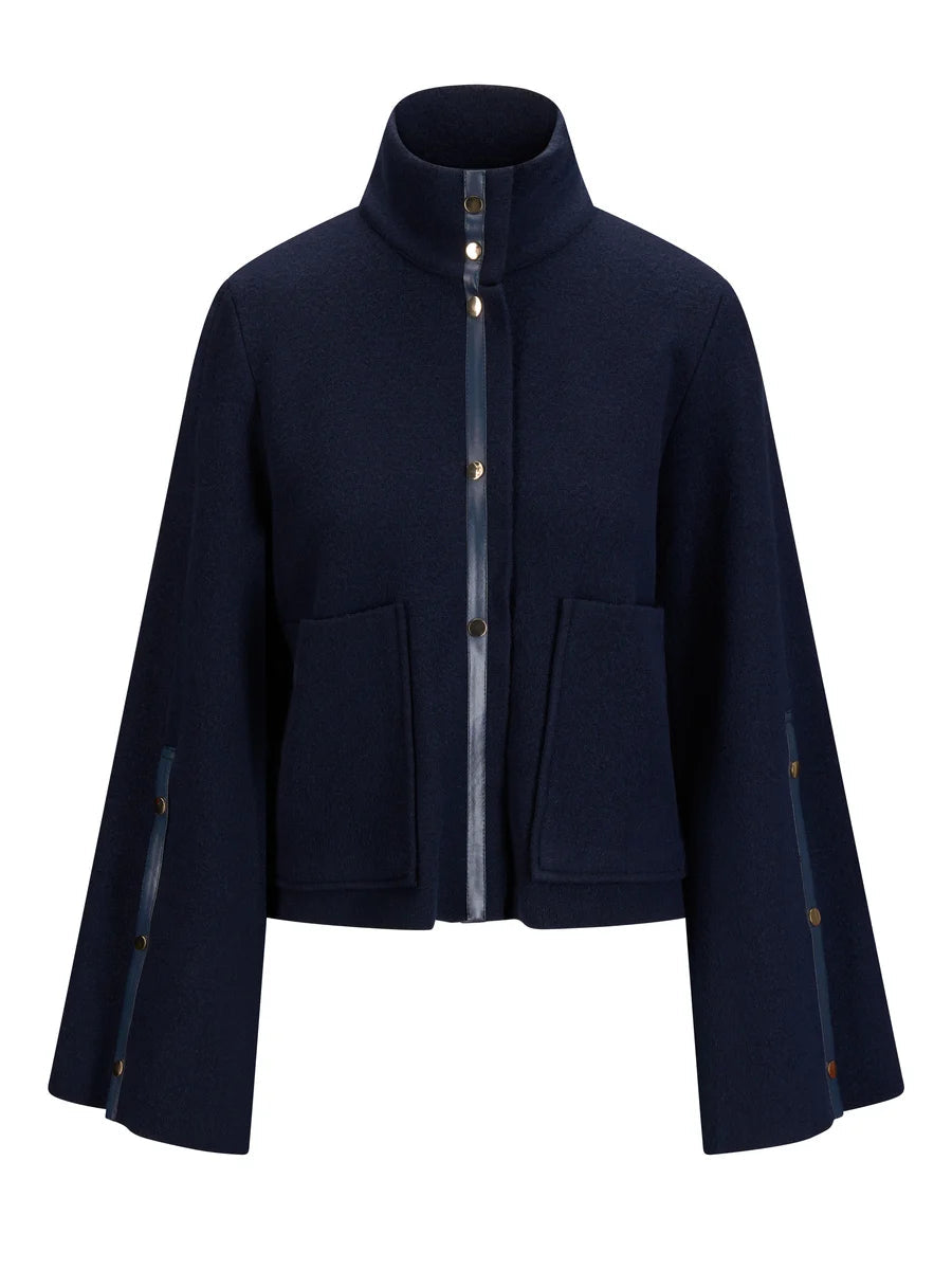 Enola Merino Jacket Navy - Navy