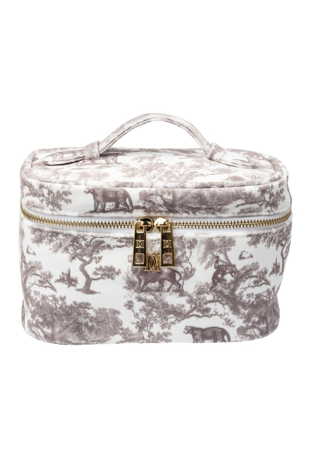Velvet Vanity Bag Small Warm Taupe Savannah Pattern - Beige