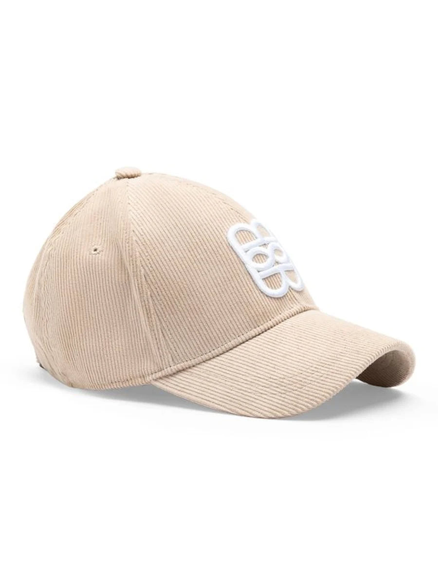 Philly Cord Cap Beige With White Monogram - Beige
