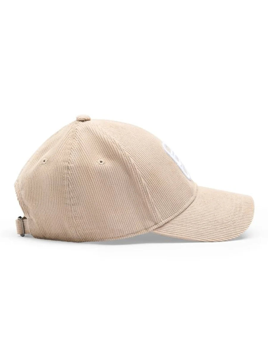 Philly Cord Cap Beige With White Monogram - Beige