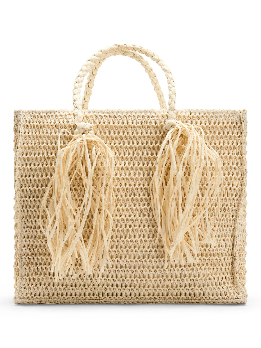 Rikke Straw Bag Beige - Beige