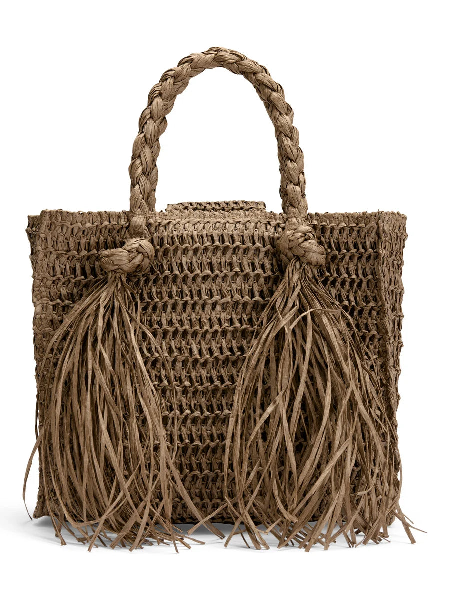 Sigrid Straw Bag Brown - Beige