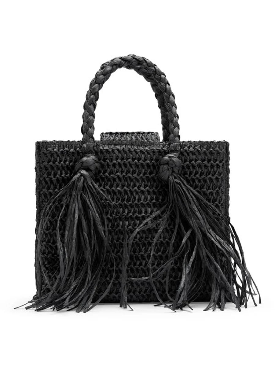 Sigrid Straw Bag Black - Black