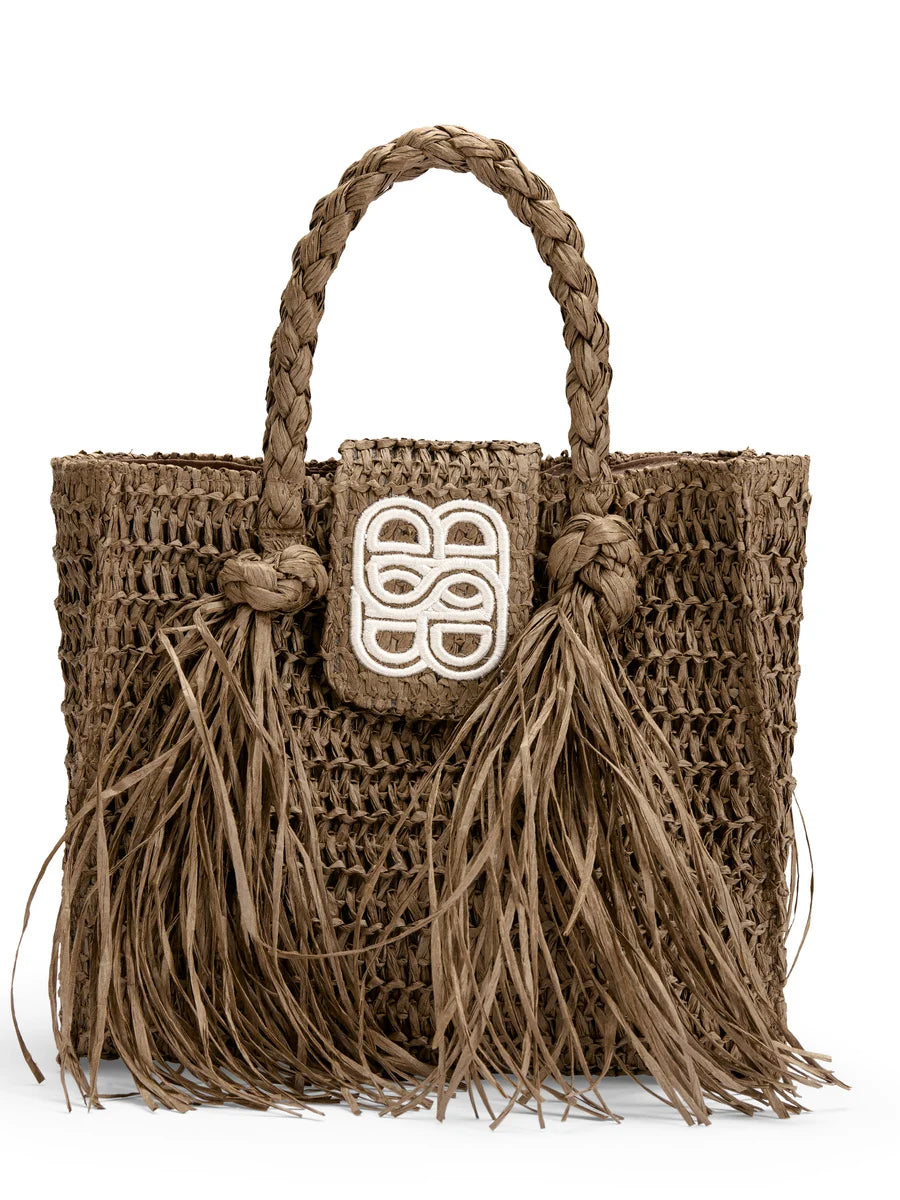 Sigrid Straw Bag Brown - Beige