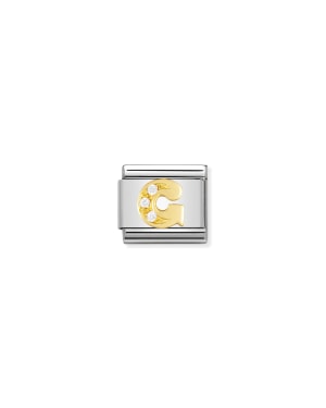 Cubic Zirconia Letter G Gold - Silver