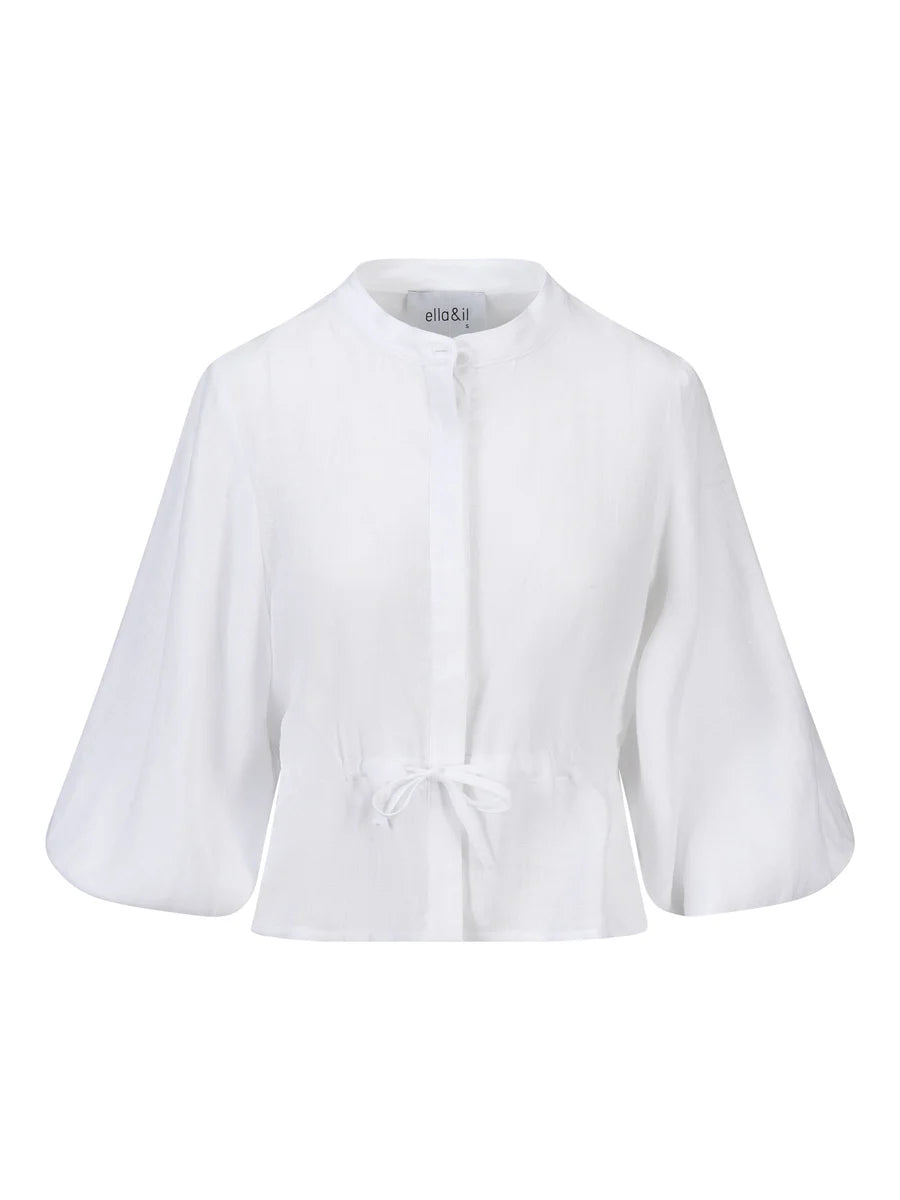 Camille Linen Shirt White - White