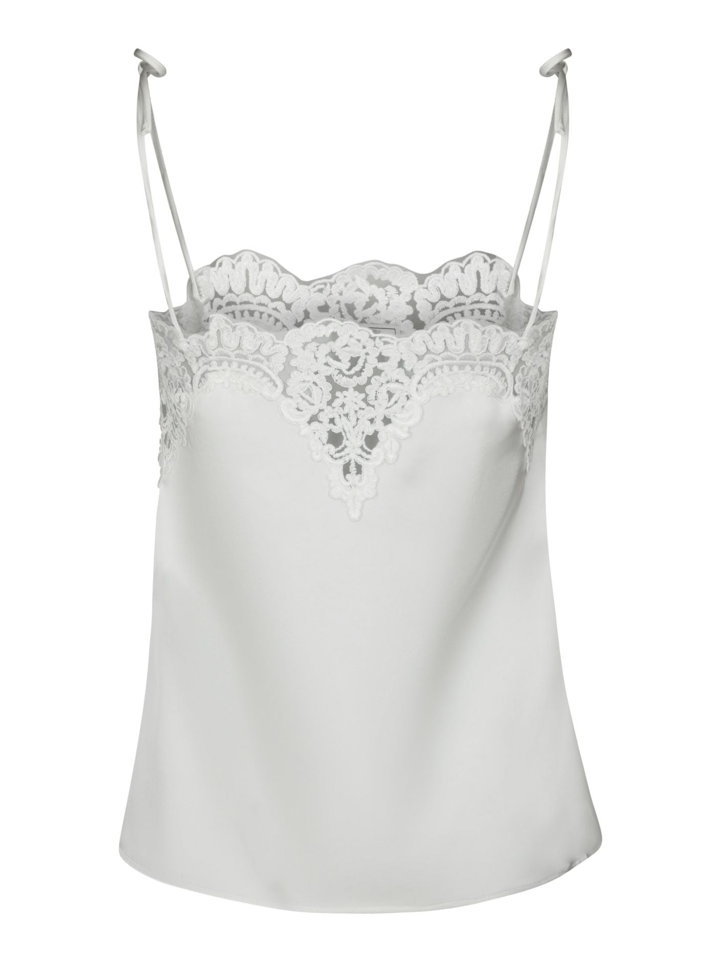 Kaela Heavy Sateen Lace Top Pearl - Off-White