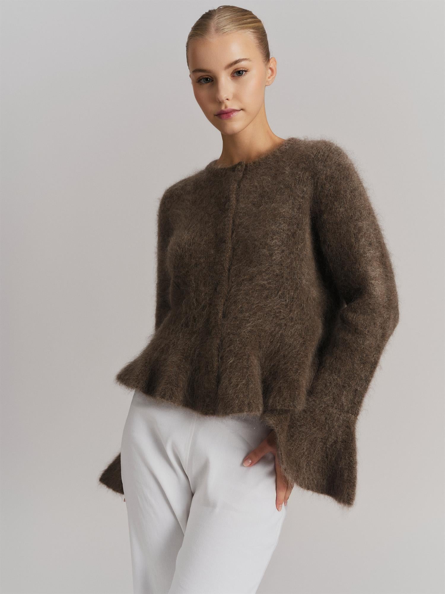 Maren Chunky Cardigan Brown - Chocolate