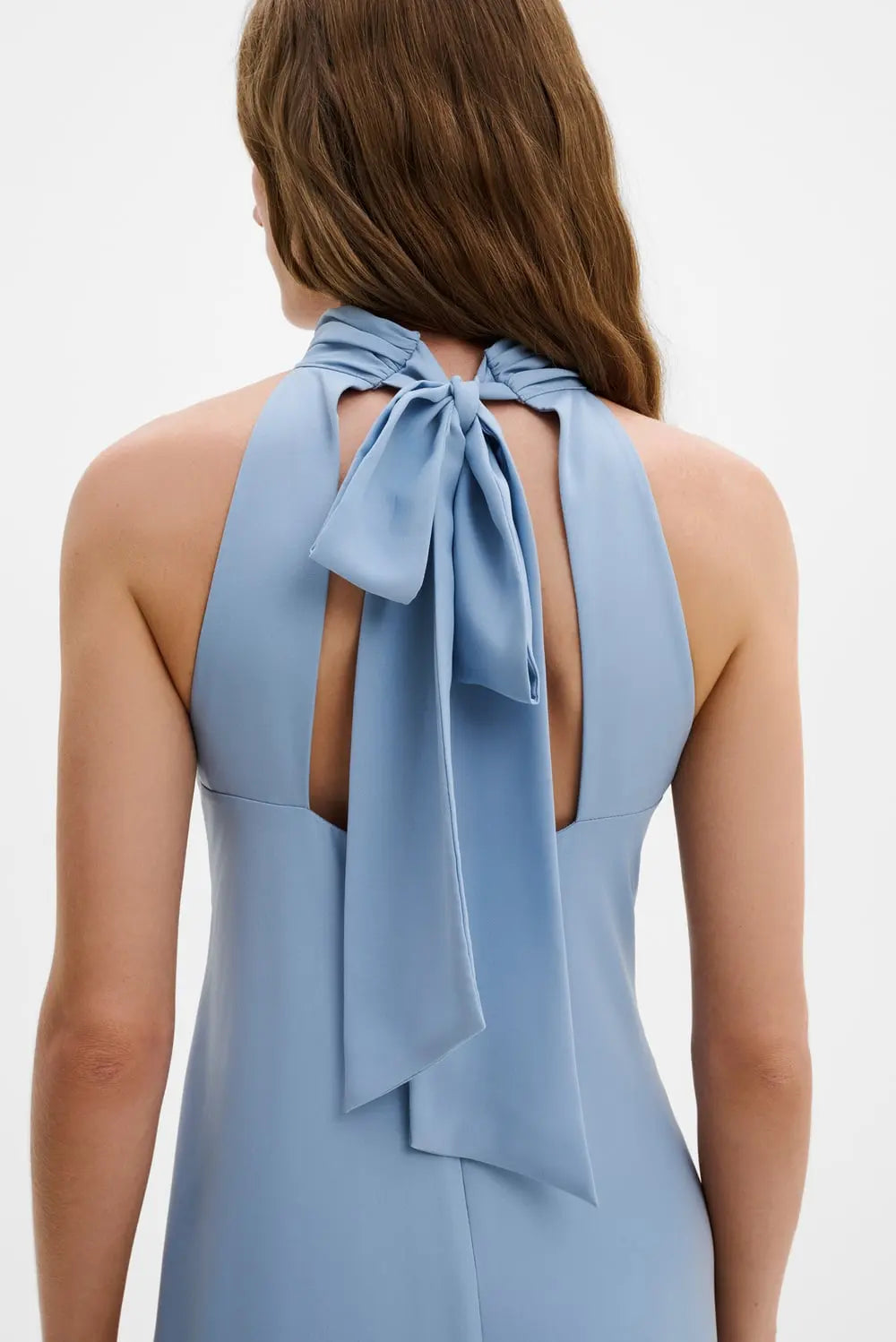 Sabrina Halterneck Ruffled Maxi Sky - Sky Blue
