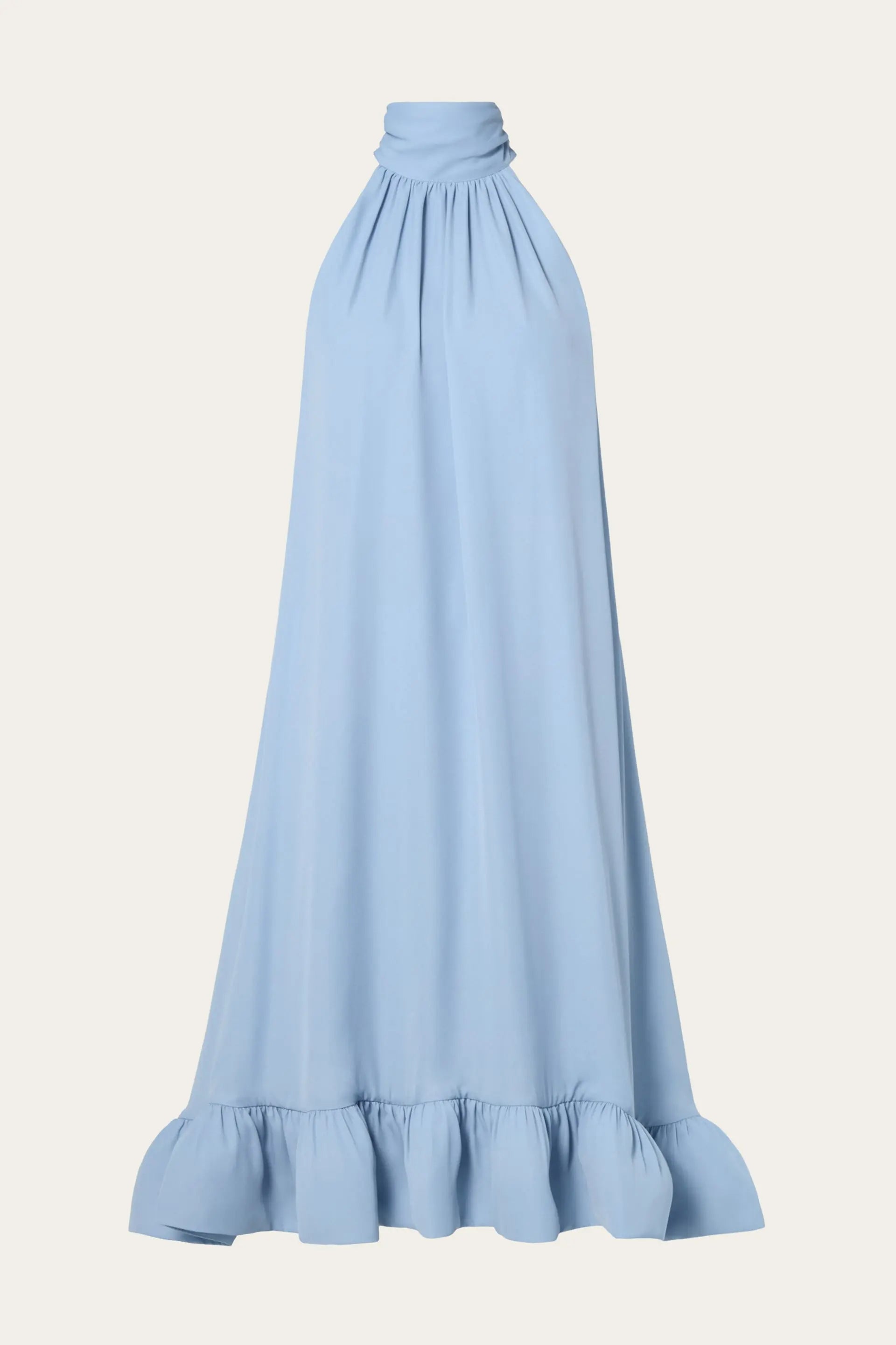 Sabrina Halterneck Ruffled Maxi Sky - Sky Blue