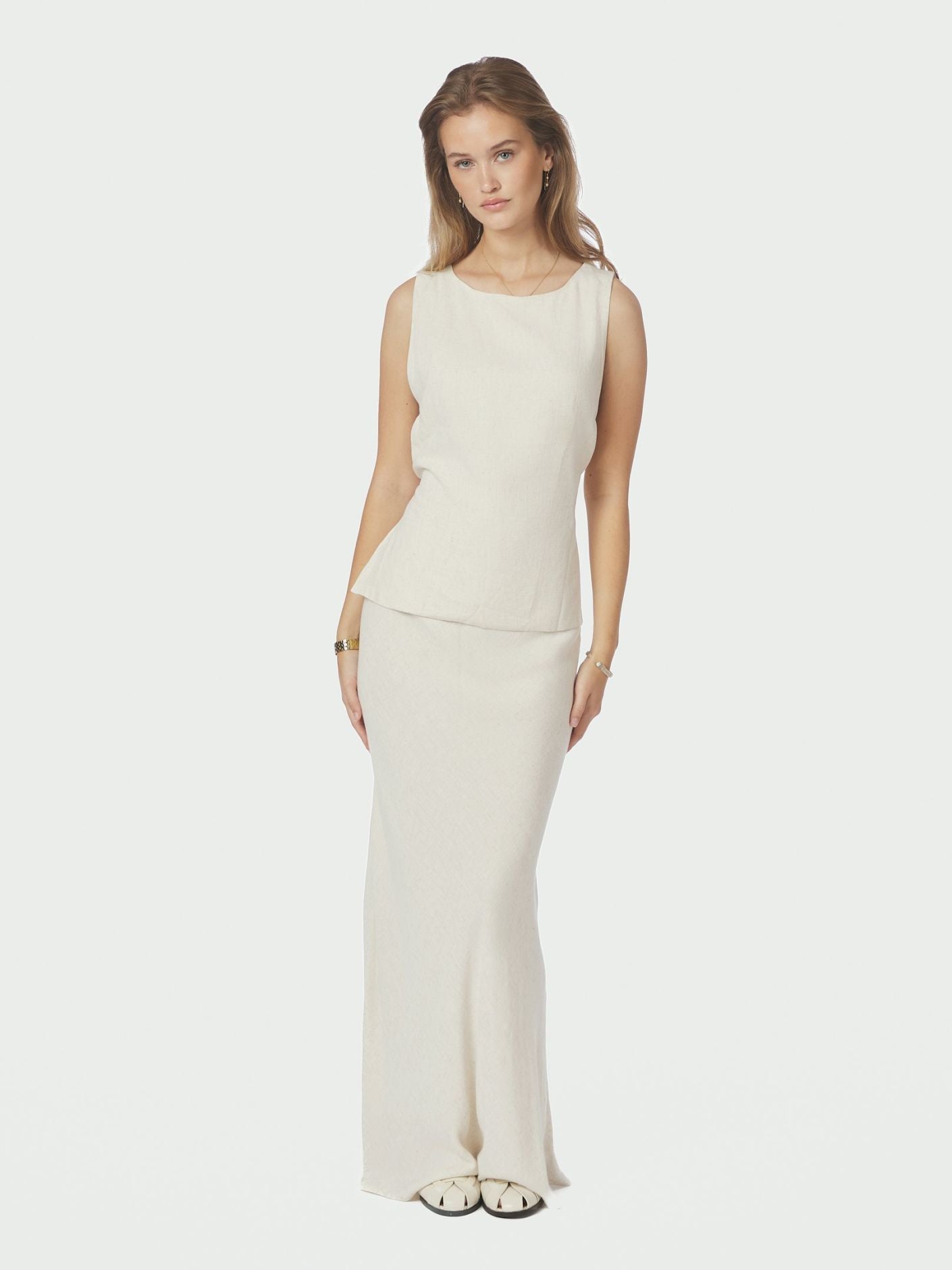 Nassa Linen Top Natural - Beige