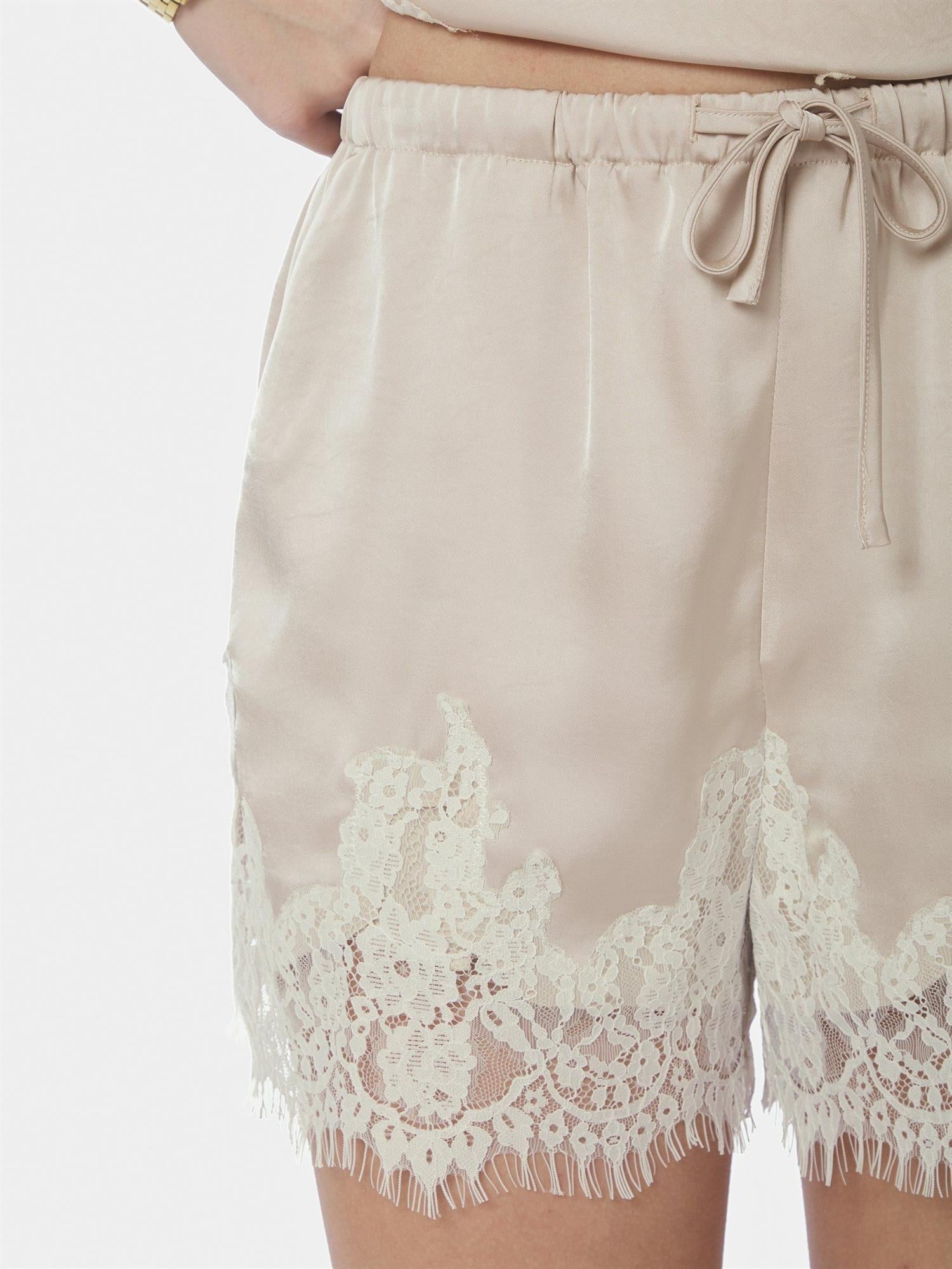 Siena Lace Shorts Champagne - Beige