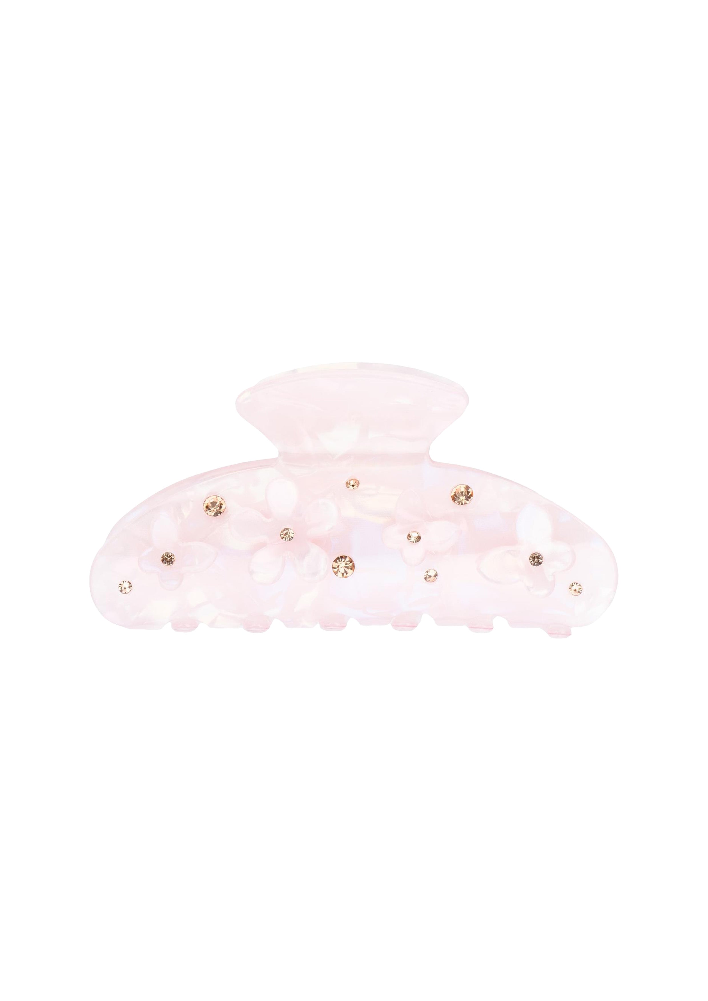 Flower & Butterfly Hair Claw Paler Rose - Pink