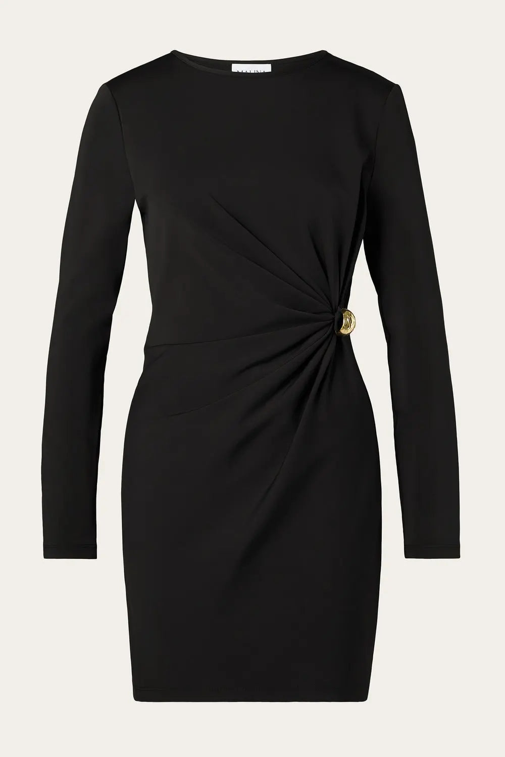 Mailey Jersey Brooch Mini Dress Black - Black