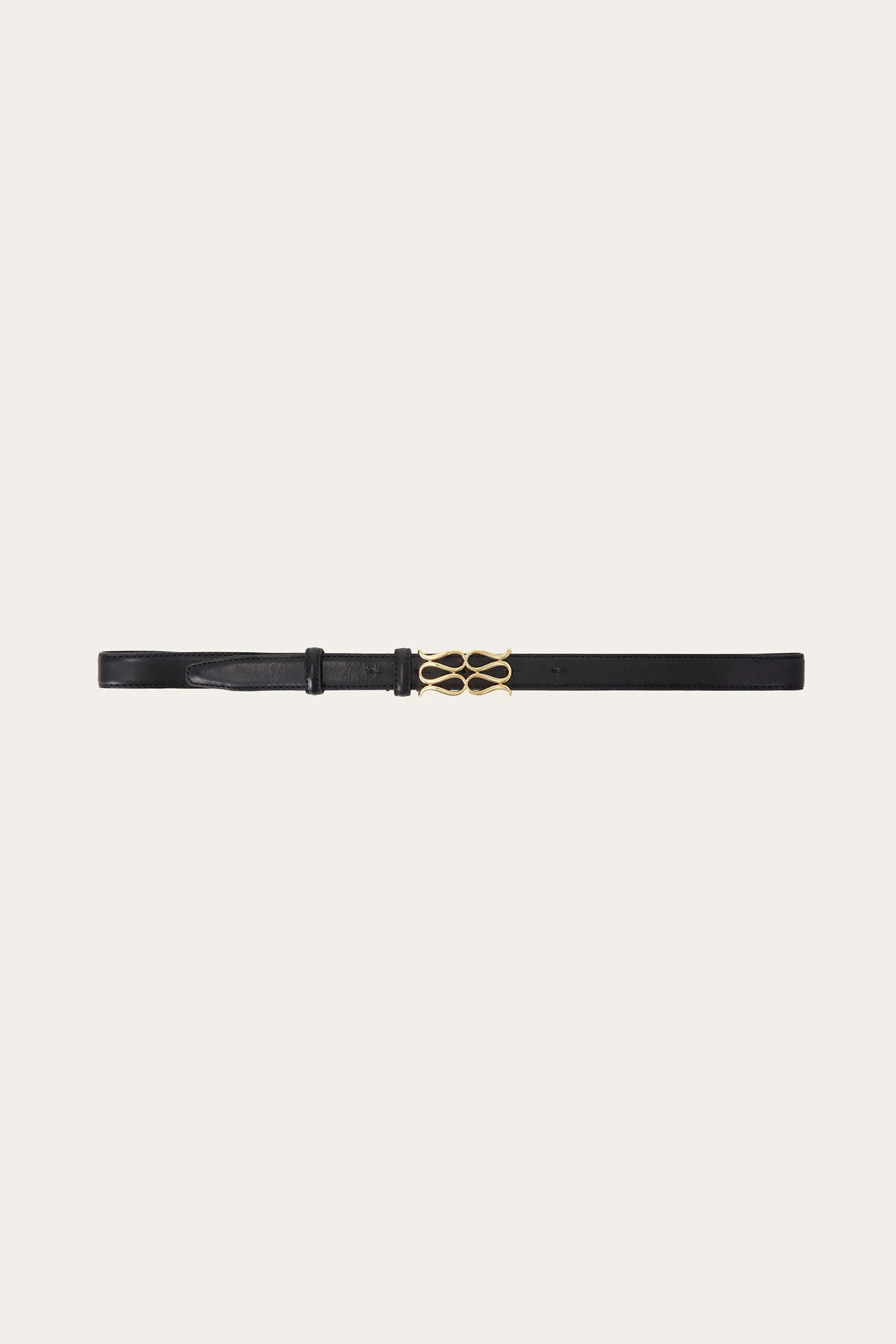 Monogram Leather Belt Black - Black