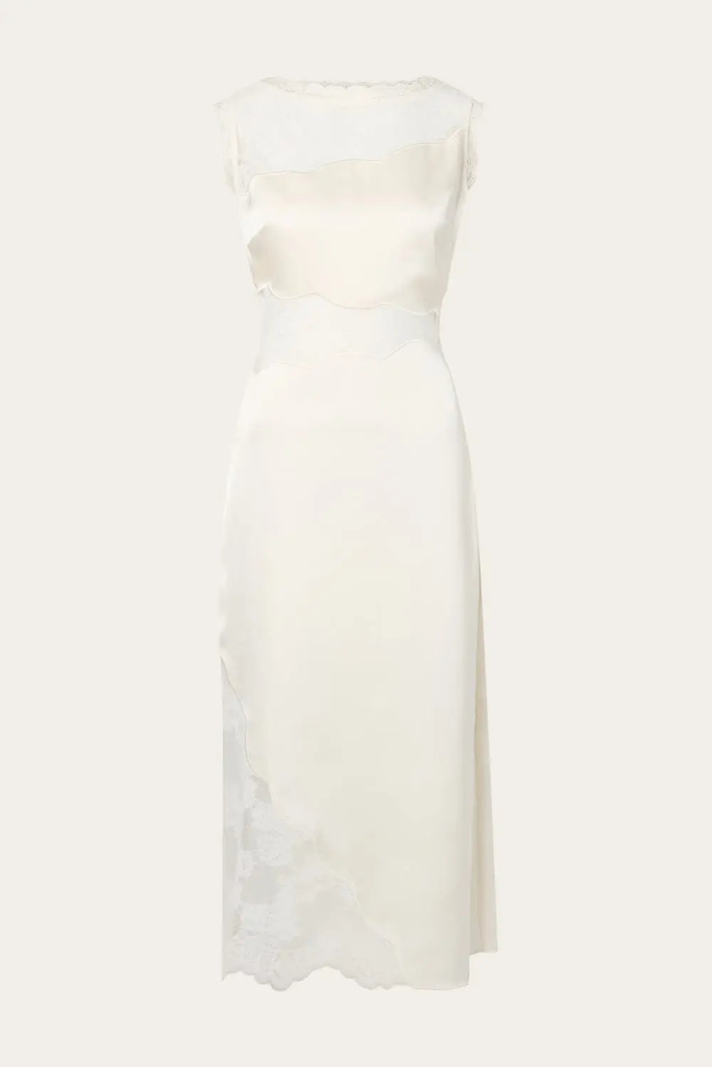 Desire Lace Trimmed Cut Out Midi Dress Vanilla - Cream