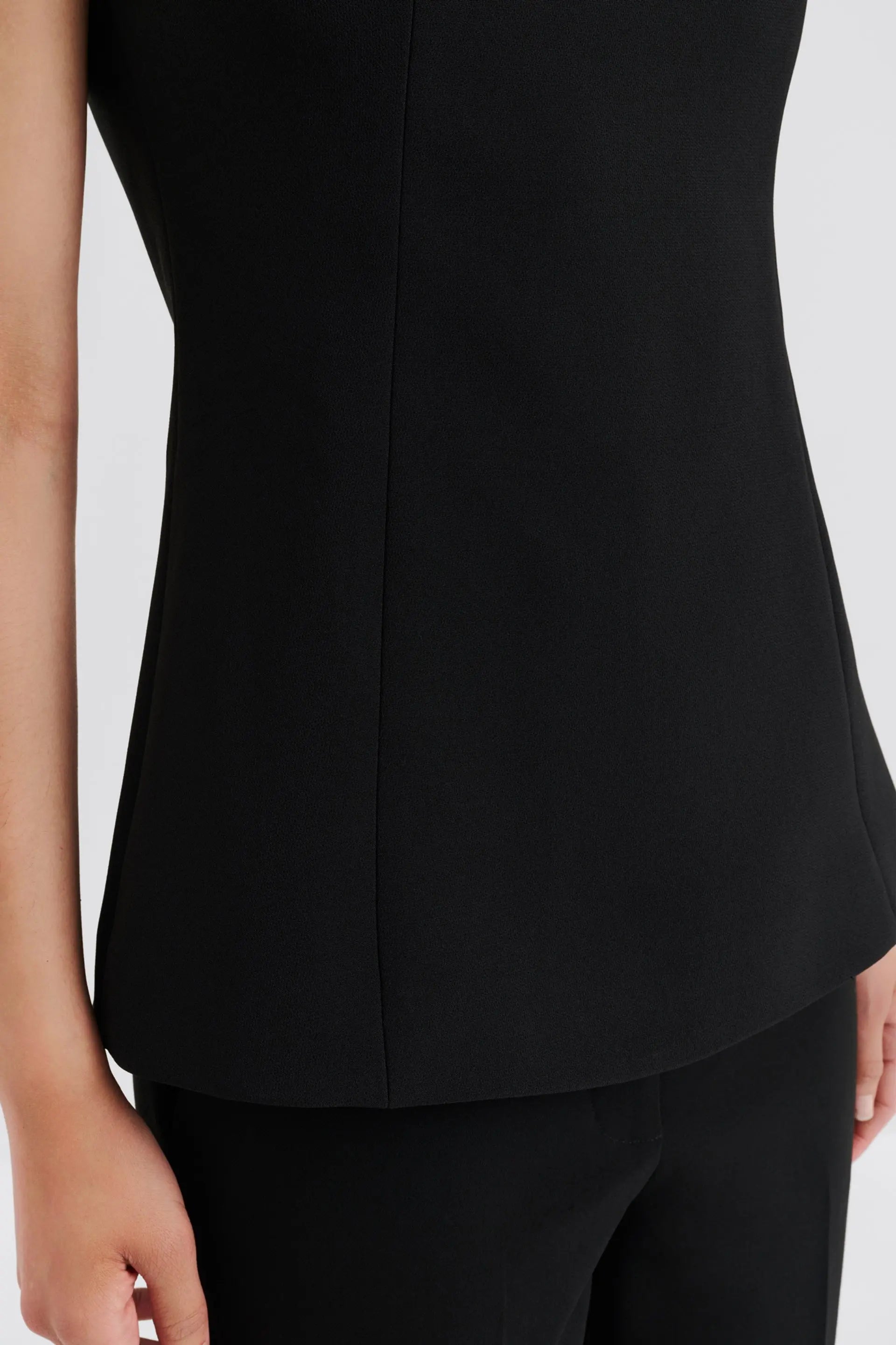 Diora Half Shoulder Top Black - Black