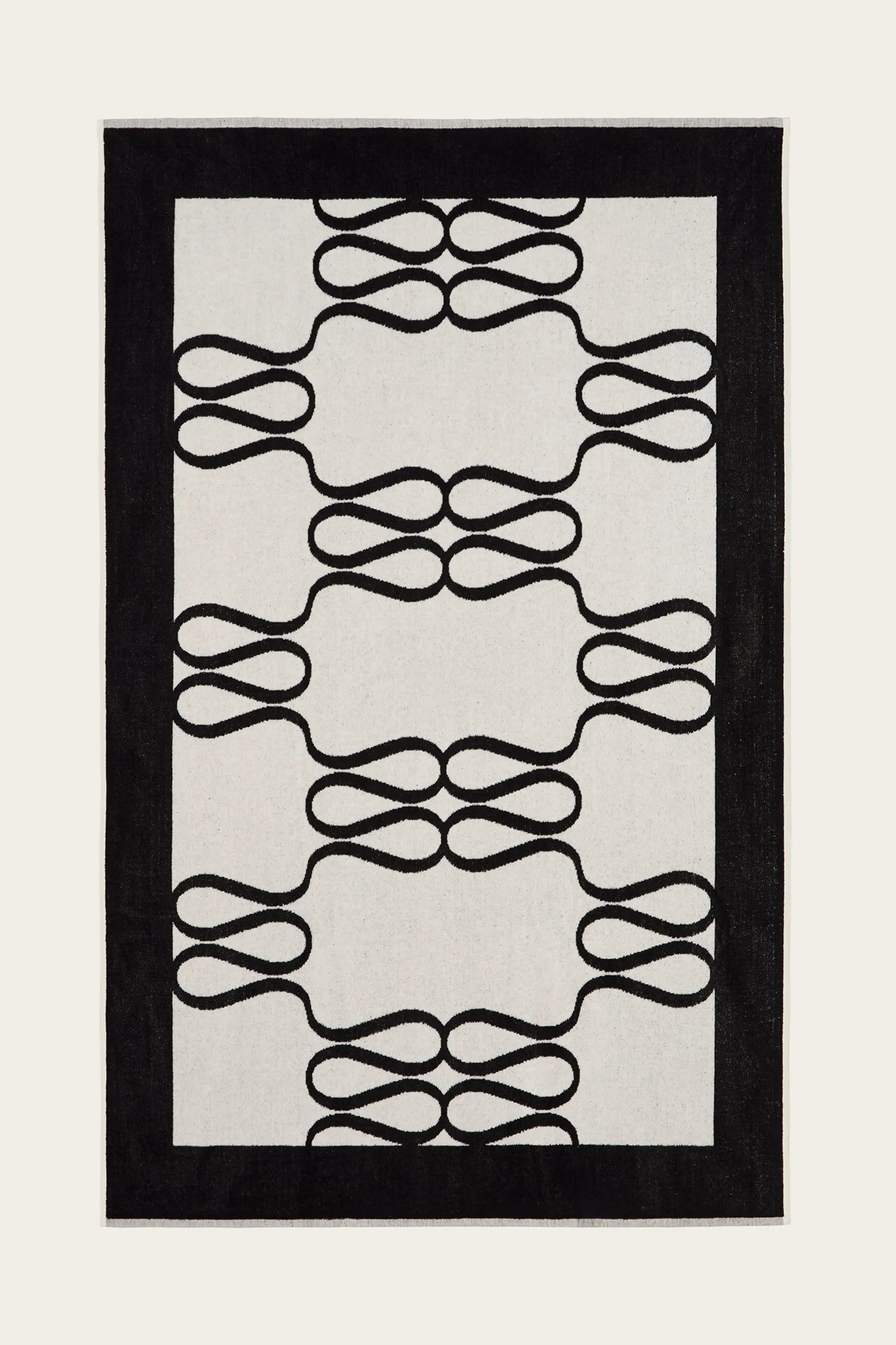 Monogram Jacquard Beach Towel Black - Black
