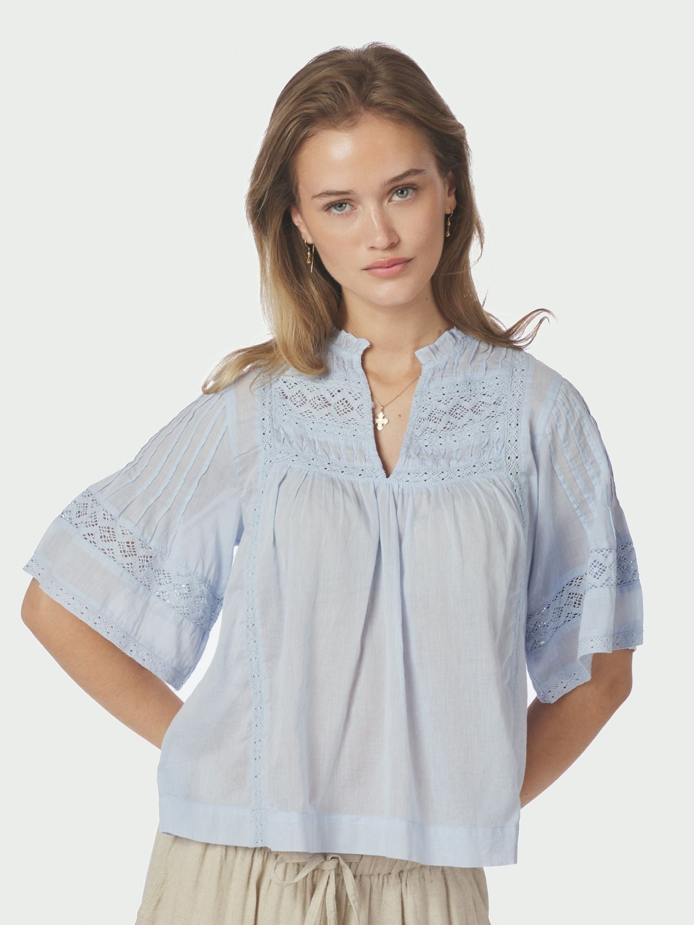 Siama S Voile Blouse Light Blue - Sky Blue
