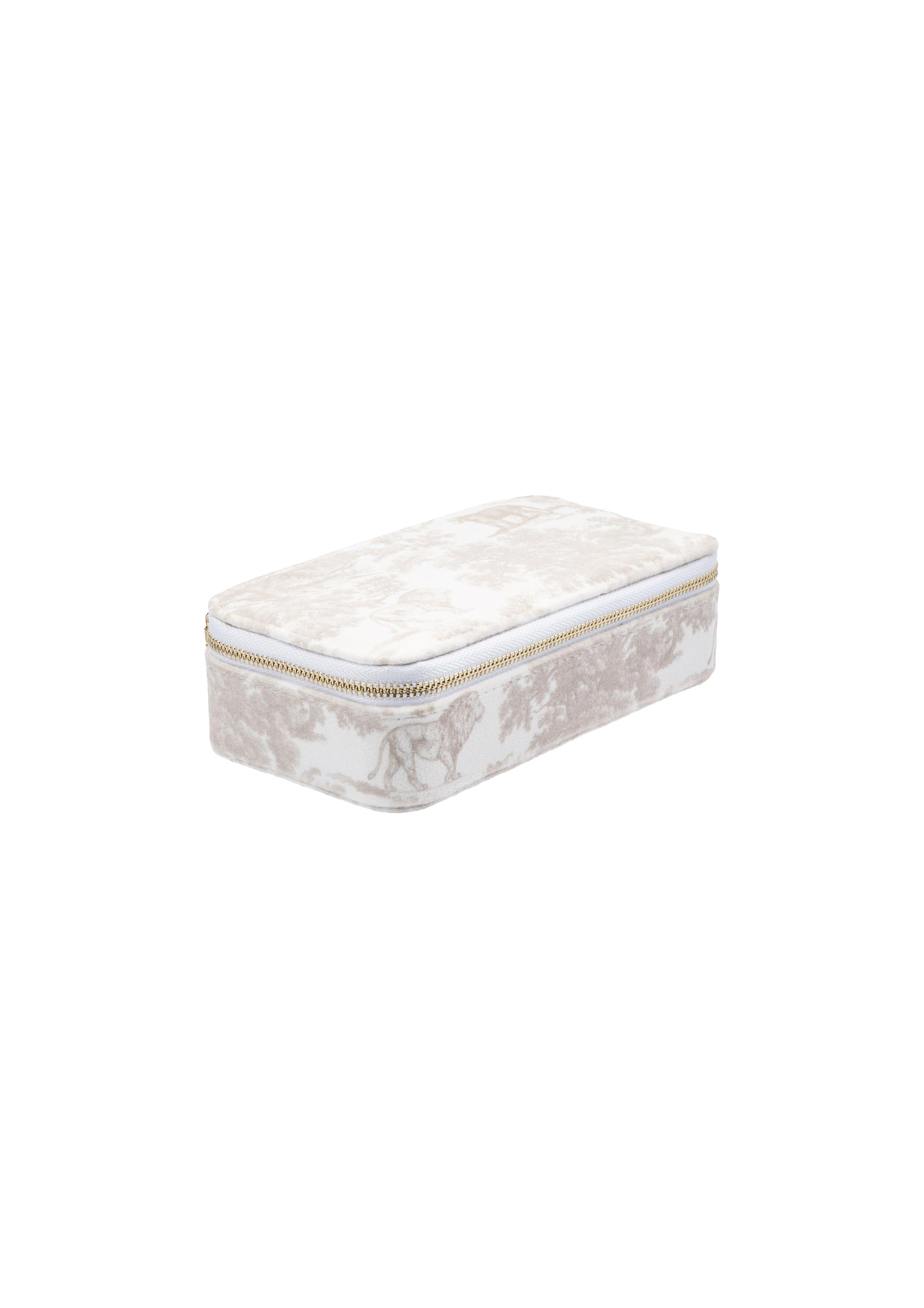 Velvet Jewellery Box Sand Savannah Print - Beige