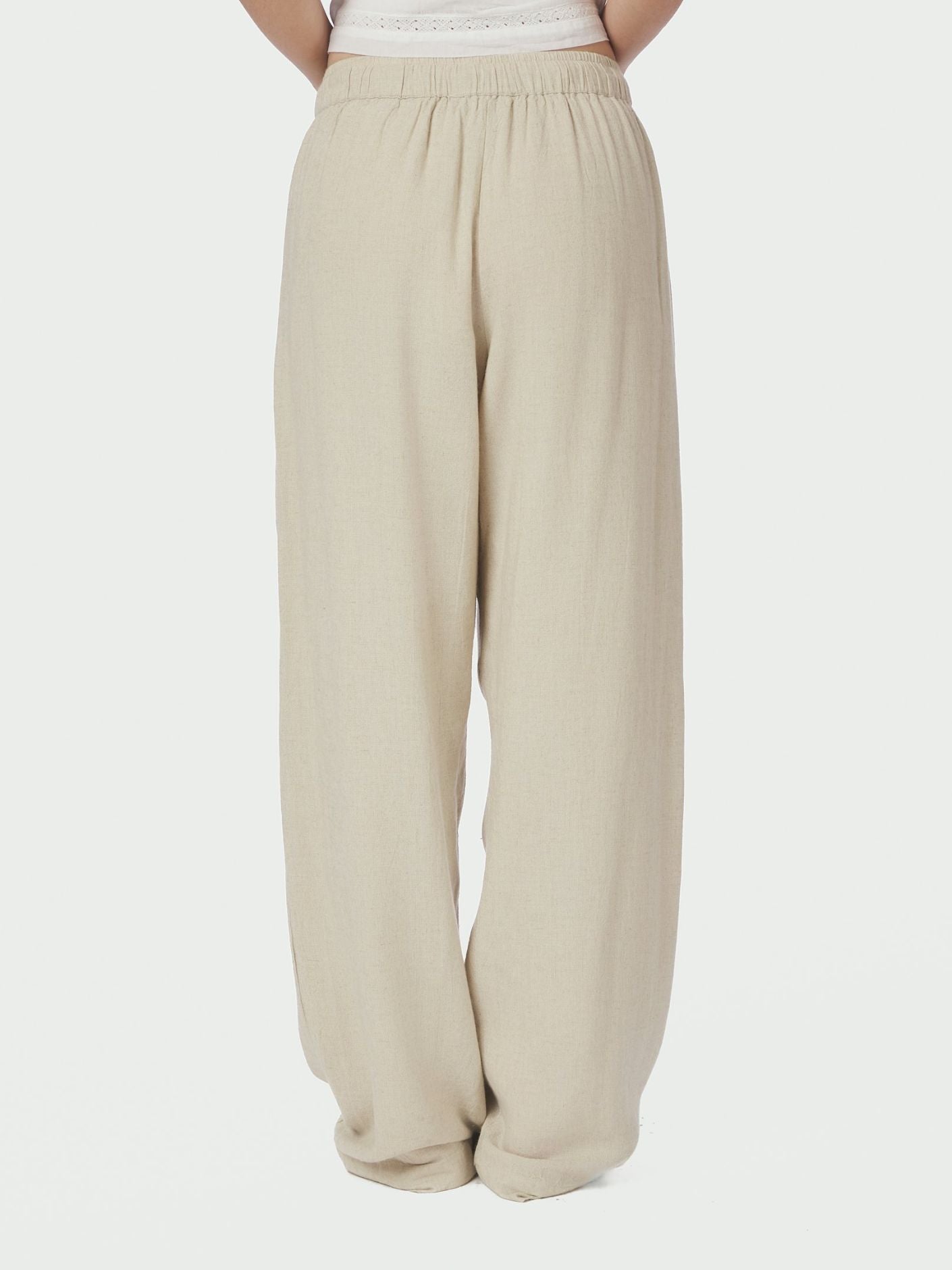 Sonar Drapy Linen Pants Natural - Beige